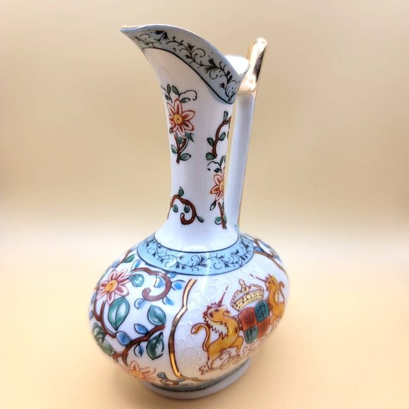 Vintage Hand-Painted Wine Pitcher Porcelain Lenwile Ardalt Ewer Floral sm2007 - Picture 4 of 6